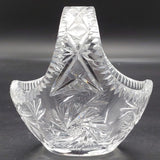 Vintage Cut Crystal - Star Flower - Basket Vase, 15 cm long