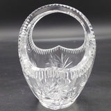 Vintage Cut Crystal - Star Flower - Basket Vase, 15 cm long