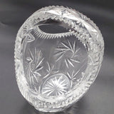 Vintage Cut Crystal - Star Flower - Basket Vase, 15 cm long