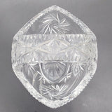 Vintage Cut Crystal - Star Flower - Basket Vase, 15 cm long