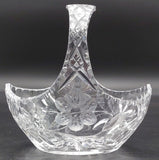 Vintage Cut Crystal - Flowers and Leaves - Basket Vase, 22 cm long