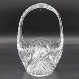 Vintage Cut Crystal - Flowers and Leaves - Basket Vase, 22 cm long