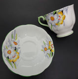 Royal Albert - Narcissus, White and Yellow - Trio with Green Rim