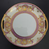 Noritake - Pink Bands with Gold Filigree - Cake Plate