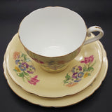 Aynsley - Floral Spray on Creamy Yellow Base - Trio