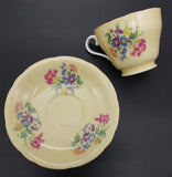 Aynsley - Floral Spray on Creamy Yellow Base - Trio