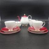Queen Anne - Maroon and White - Tea for Two