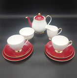 Queen Anne - Maroon and White - Tea for Two