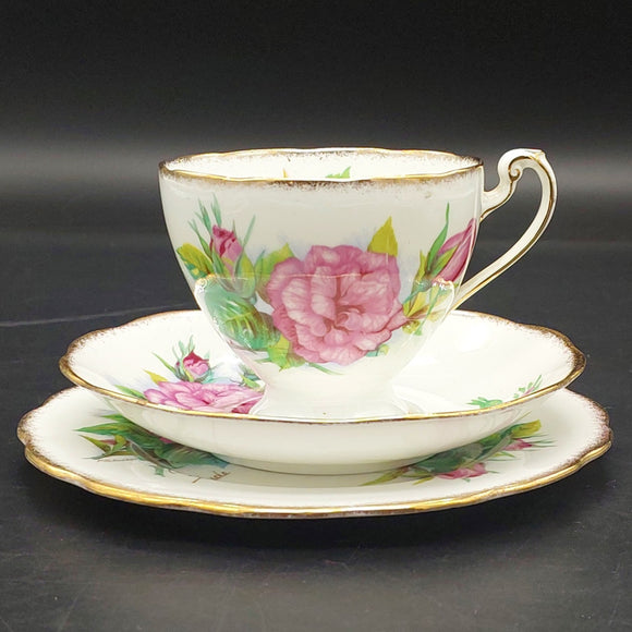 Roslyn - Wheatcroft Roses, No 5 Prelude - Trio with Rosebud Cup Interior