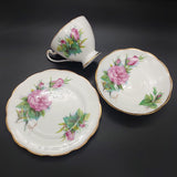 Roslyn - Wheatcroft Roses, No 5 Prelude - Trio with Rosebud Cup Interior