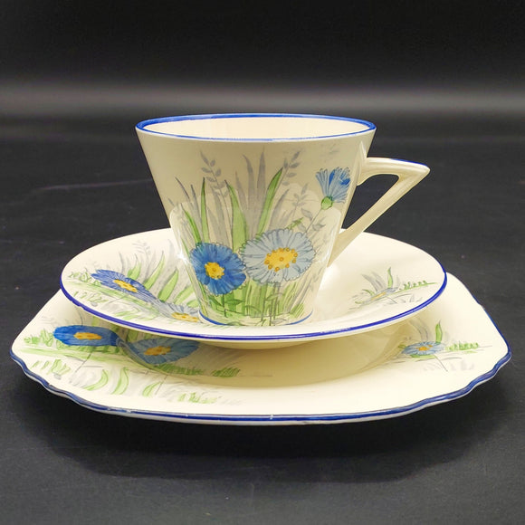 Thomas Forester & Sons - Hand-painted Blue Flowers - Trio