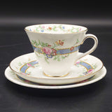 Royal Doulton - Blue Band and Flowers, H4843 - Trio