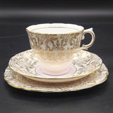 Colclough - Gold Filigree with Pink Band