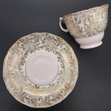 Colclough - Gold Filigree with Pink Band