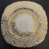 Colclough - Gold Filigree with Pink Band