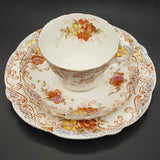 Aynsley - Yellow and Brown Flowers, Blue Border - Trio