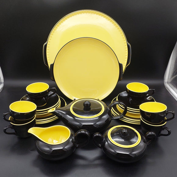 Villeroy & Boch - Biarritz, Yellow and Black - Tea Set with Teapot