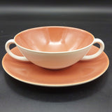 Poole - C95 Red Indian and Magnolia - Soup Bowl and Saucer