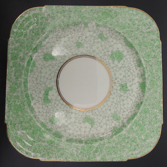 Paragon - Green and White Flowers - Cake Plate