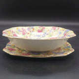 Royal Winton - Crocus Chintz - Strainer Serving Bowl and Underplate