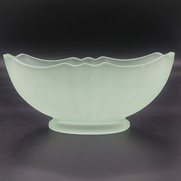 Vintage Glass - Frosted Green - Oval Vase