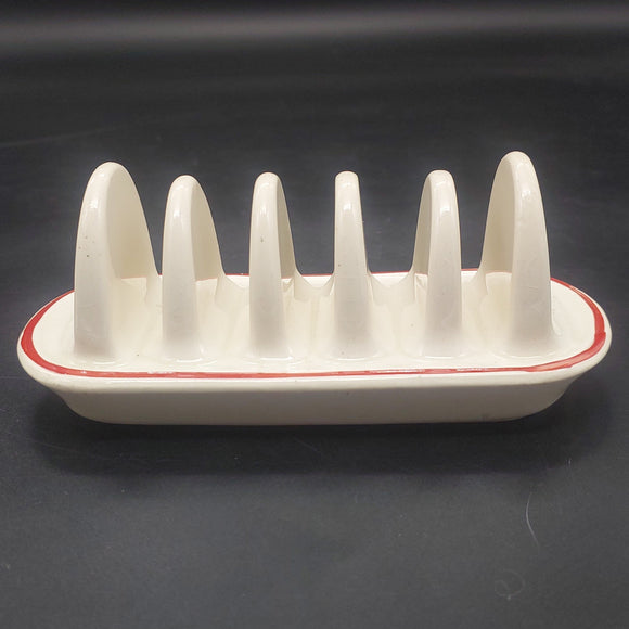 Sadler Kleen Kitchen Ware - Red Rim - 5-slice Toast Rack