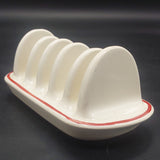 Sadler Kleen Kitchen Ware - Red Rim - 5-slice Toast Rack