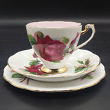 Roslyn - Wheatcroft Roses, No 2 Grand Gala - Trio with Coloured Cup Interior