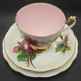 Roslyn - Wheatcroft Roses, No 2 Grand Gala - Trio with Coloured Cup Interior