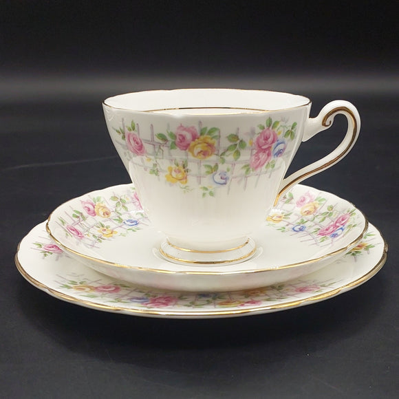 Tuscan - Colourful Roses on Trellis - Trio