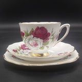 Colclough - White and Maroon Roses, 7923 - Trio