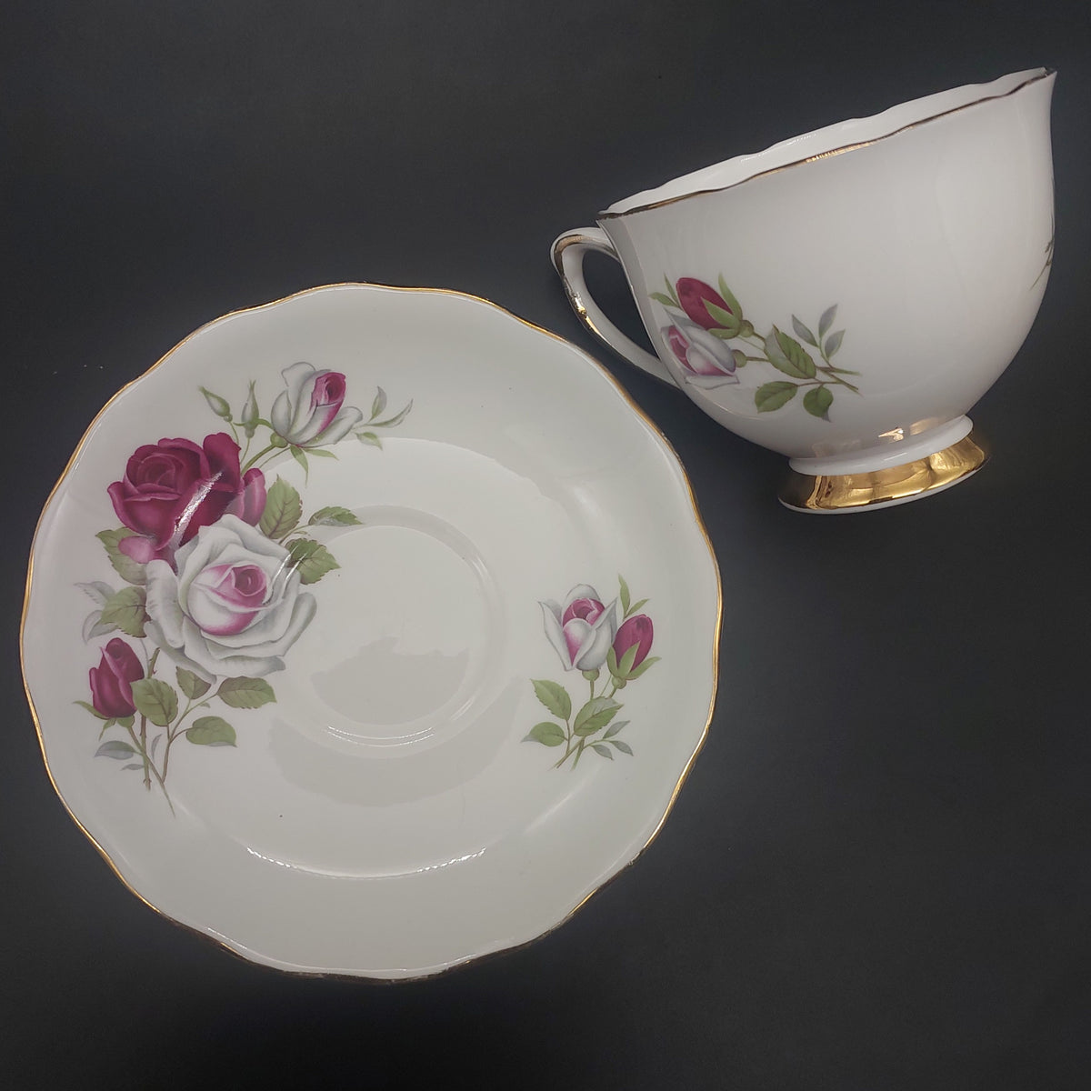 Colclough - White and Maroon Roses, 7923 - Trio – My Butlers Pantry