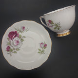 Colclough - White and Maroon Roses, 7923 - Trio