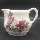 Crown Lynn - Maroon and White Roses - 6028 Large Cambridge Jug