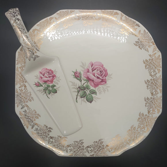 Lord Nelson - Pink Rose - Pavlova/Cake Plate and Server