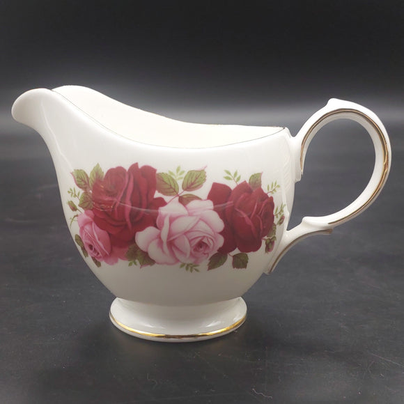 Queen Anne - Maroon and Pink Roses - Milk Jug