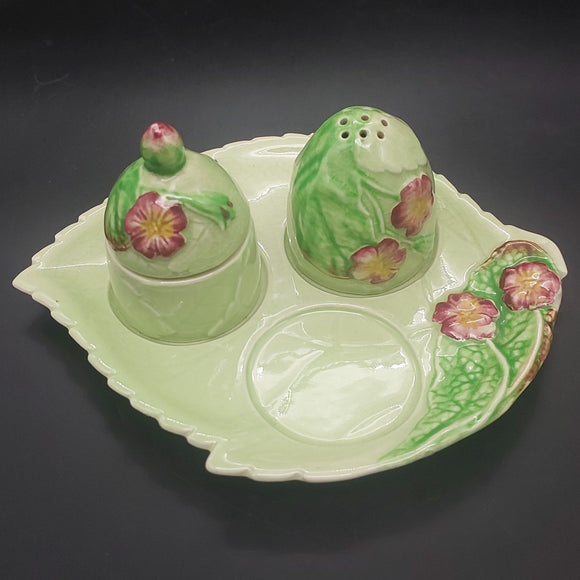 Carlton Ware - Primula, Green - Cruet Set