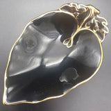 Simpsons Solian Ware - Black - Leaf-shaped Dish with Handle