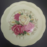 Queen Anne - Pink, Yellow and Maroon Roses on Green - Trio