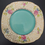 Hollinshead & Kirkham - Blue Centre, Flowers and Filigree Band - Small Plate
