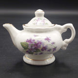 Blue Waters - April, Violets - Miniature Teapot