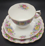 Colclough - Colourful Flowers on White, 6857 - Trio