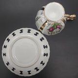 Unknown Maker - Tulips on Pearl Lustre - Duo with Pierced Rim Saucer