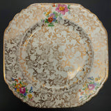Lord Nelson - Colourful Flowers on Gold Filigree, 2528 - Luncheon Plate