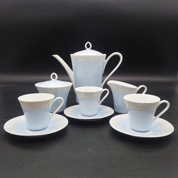 Zeh Scherzer - Blue with Grey Spots - Coffee Set
