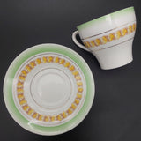 Bell China - Ring of Yellow Leaves, Green Rim - Trio