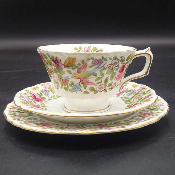 Royal Crown Derby - Flowers and Birds - Trio