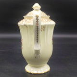 Crown Staffordshire - Floral Spray, Gold Floral Filigree - Coffee Pot