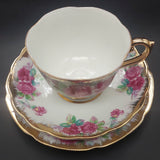 Unmarked - Pink Roses with Heavy Gold Rim - Trio