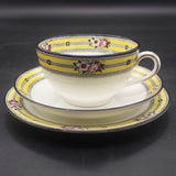 Bishop & Stonier - Flowers on Yellow and Black Band - Tea Set